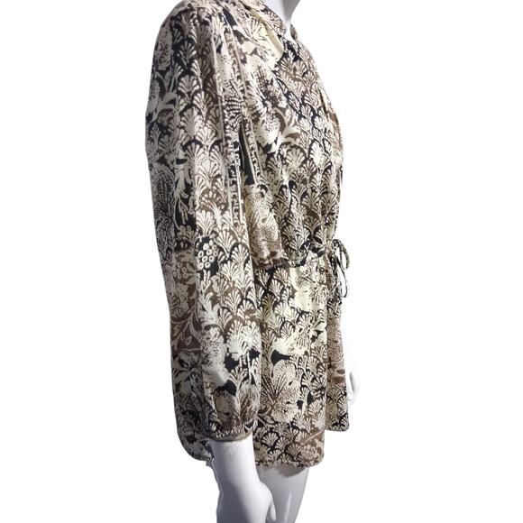 Sigrid Olsen Quiet Luxury Women's Large Bohemian ¾ Sleeve Preppy Old Money Top - Picture 6 of 13